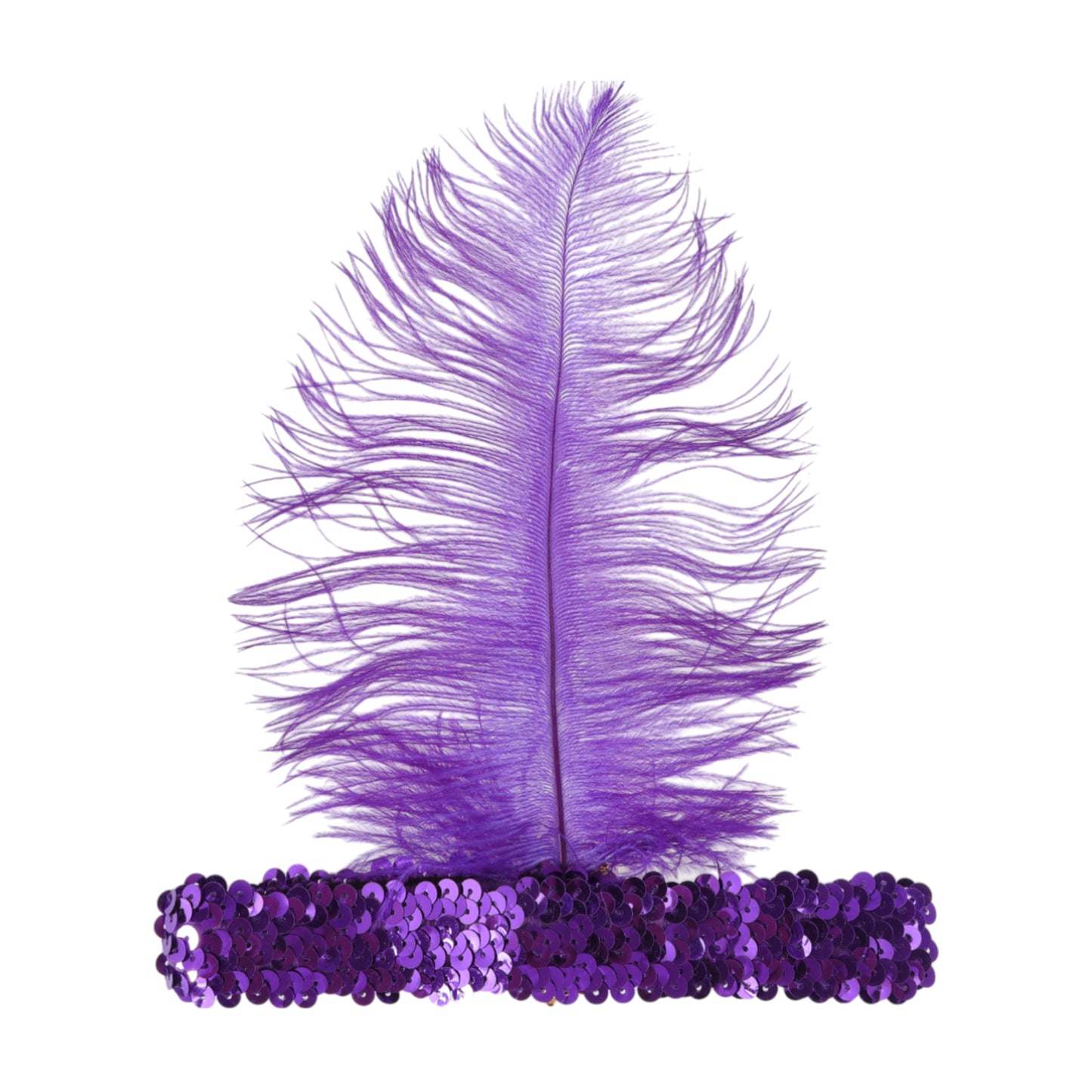 Feather Faux Diamond Sequins Headband for Women Dark Purple 1 Pc