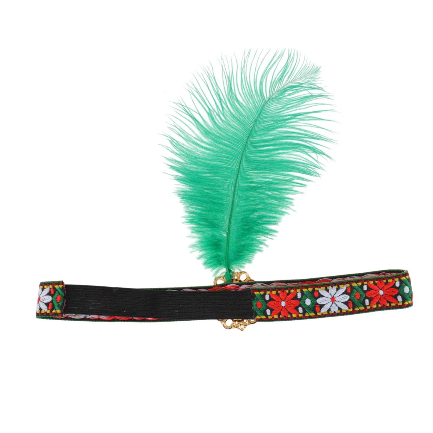 Tribal Style Feather Headband for Women Green 1 Pc