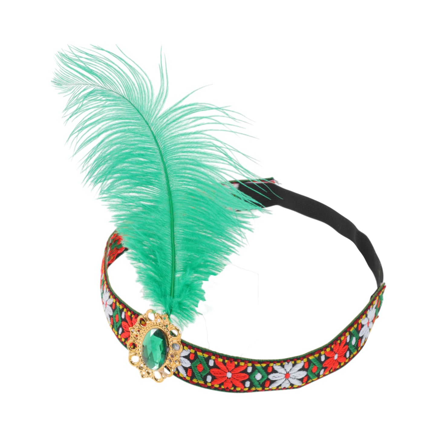 Tribal Style Feather Headband for Women Green 1 Pc