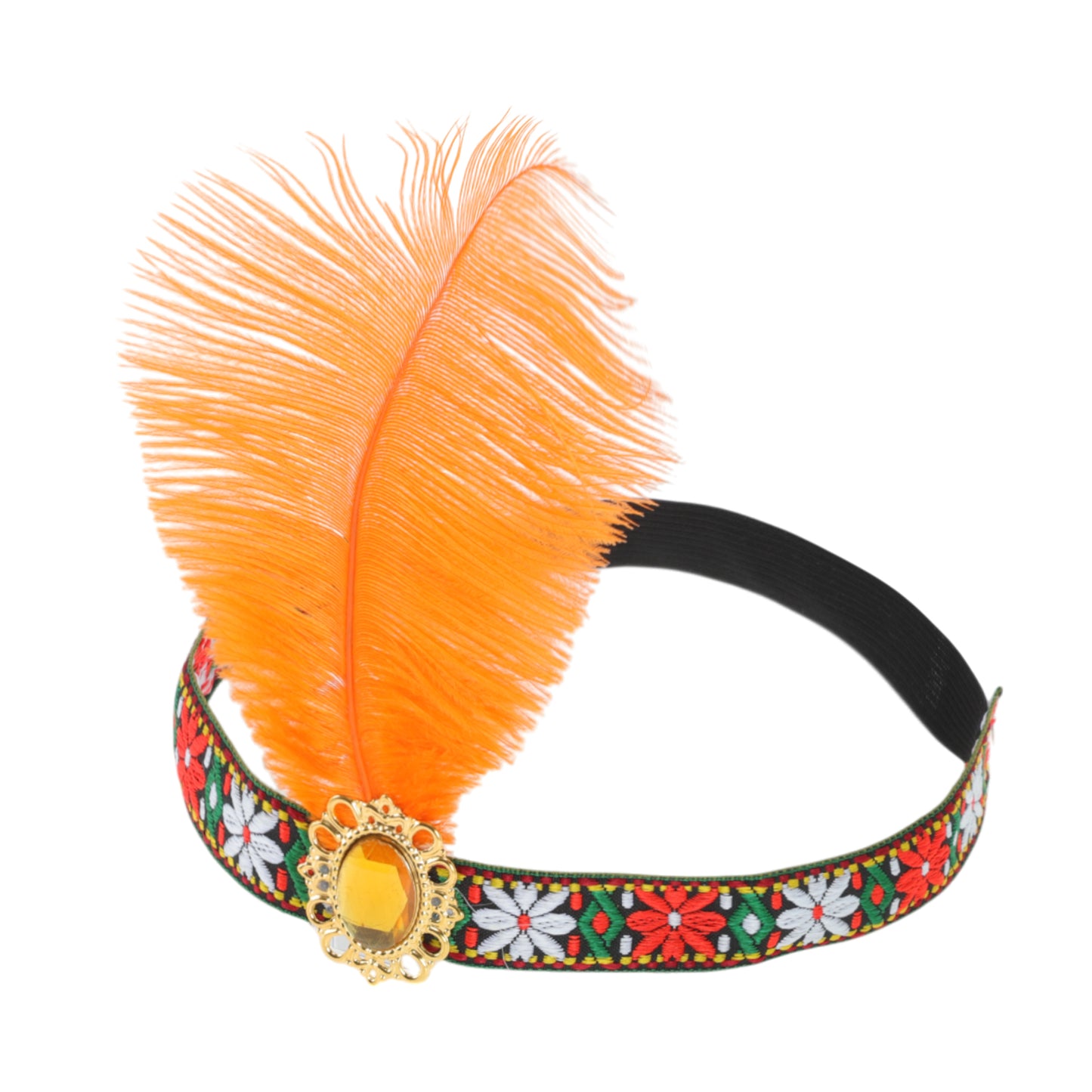 Tribal Style Feather Headband for Women Orange 1 Pc