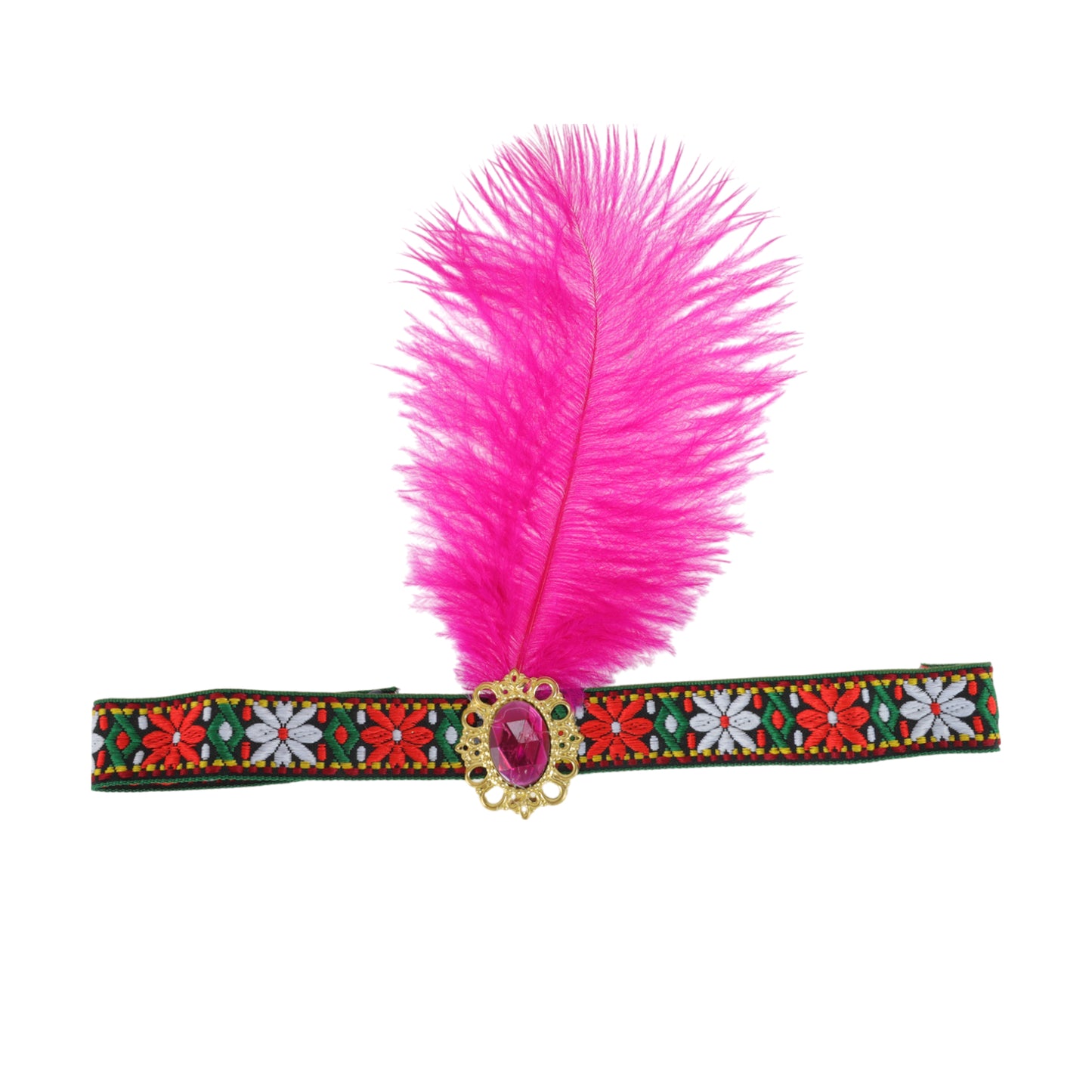 Tribal Style Feather Headband for Women Rose Purple 1 Pc