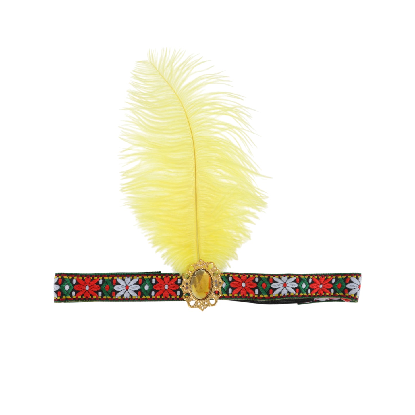 Tribal Style Feather Headband for Women Yellow 1 Pc