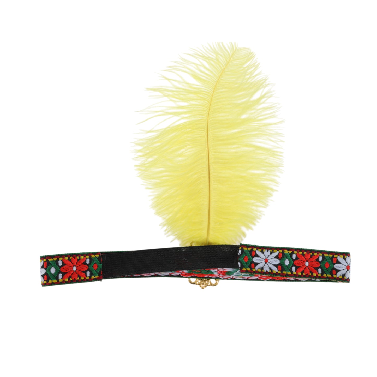 Tribal Style Feather Headband for Women Yellow 1 Pc