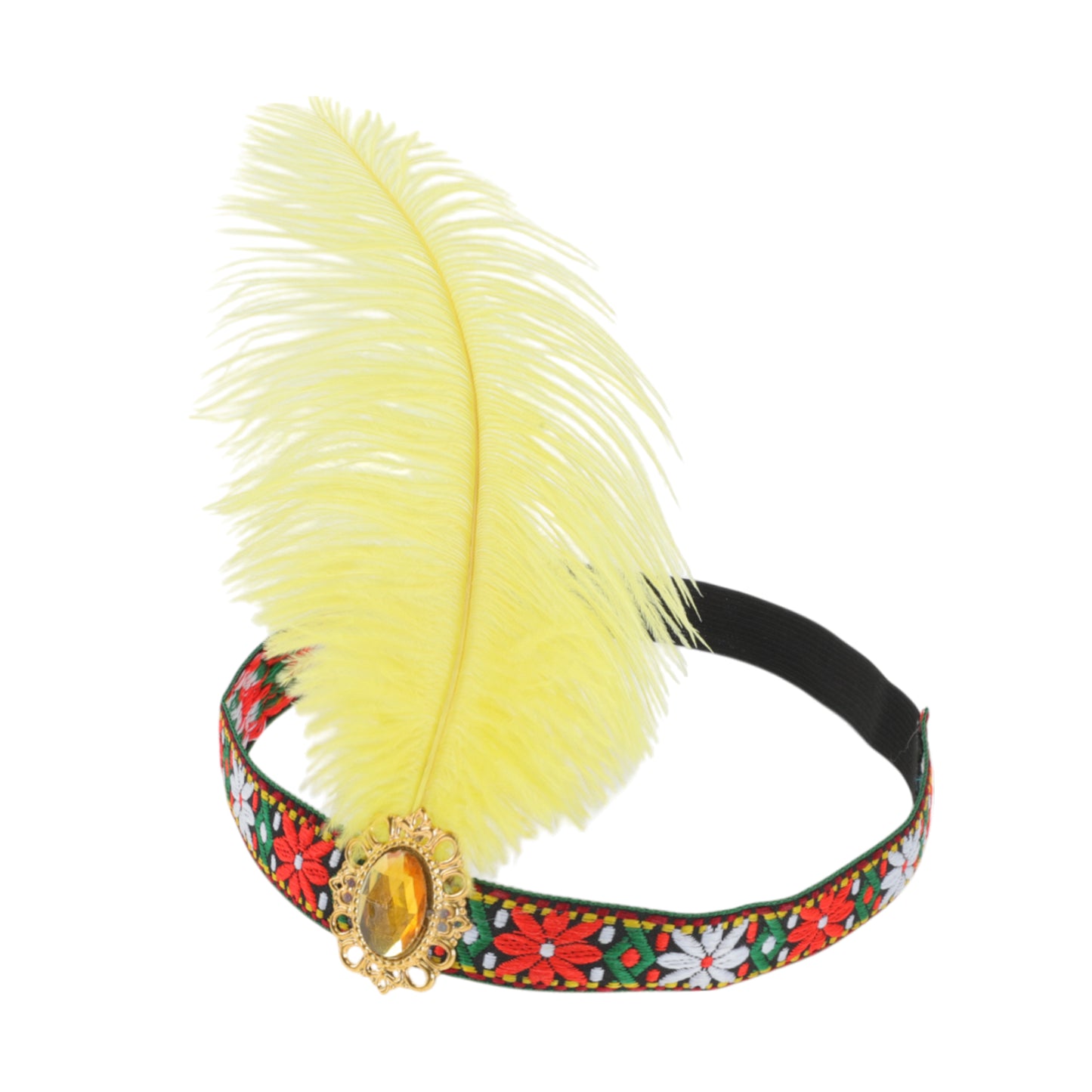 Tribal Style Feather Headband for Women Yellow 1 Pc
