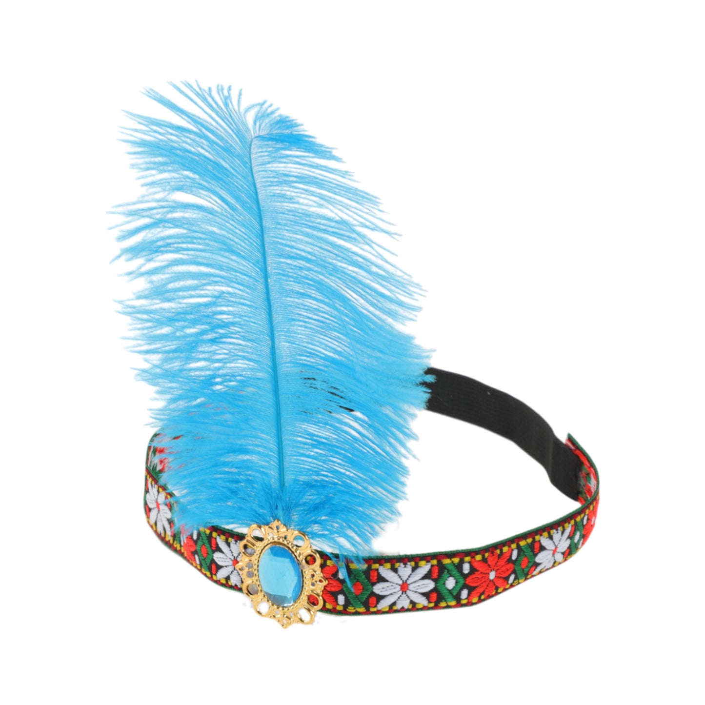 Tribal Style Feather Headband for Women Lake Blue 1 Pc