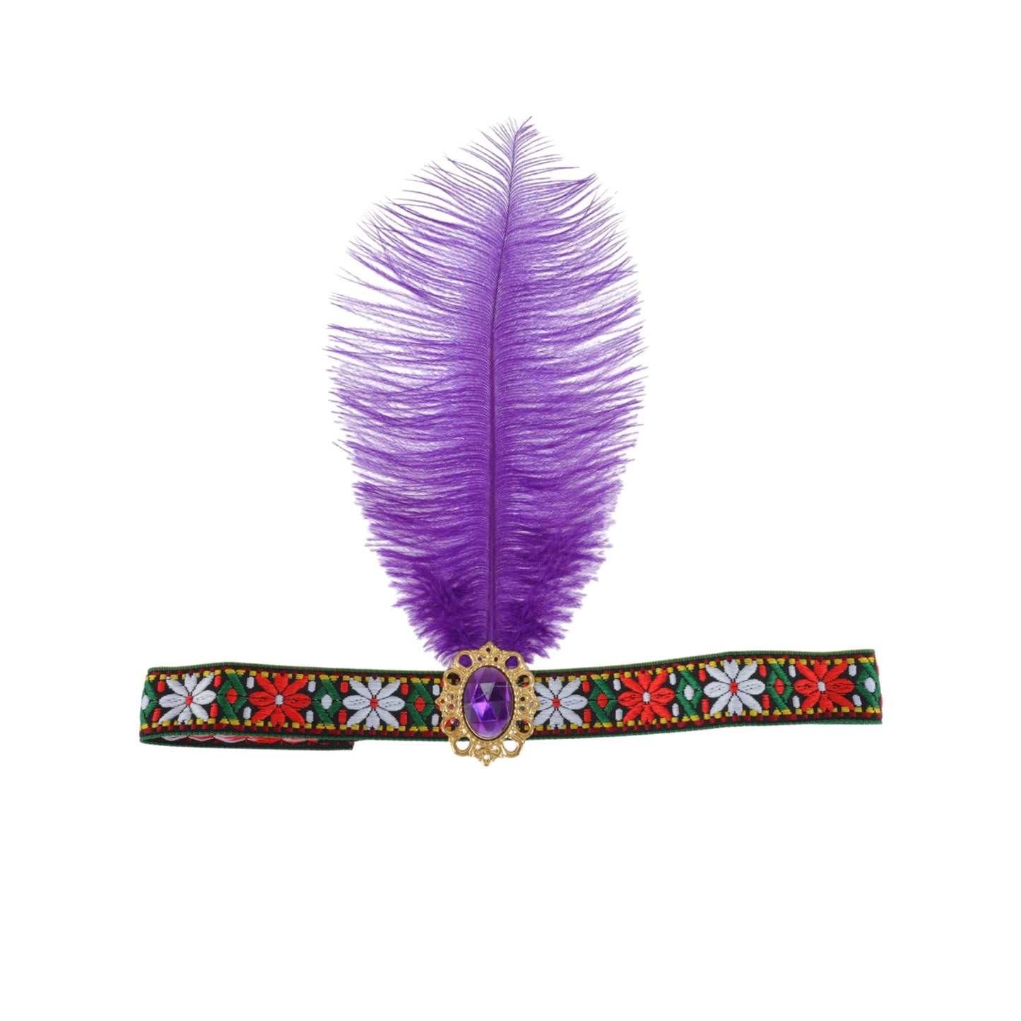 Tribal Style Feather Headband for Women Dark Purple 1 Pc