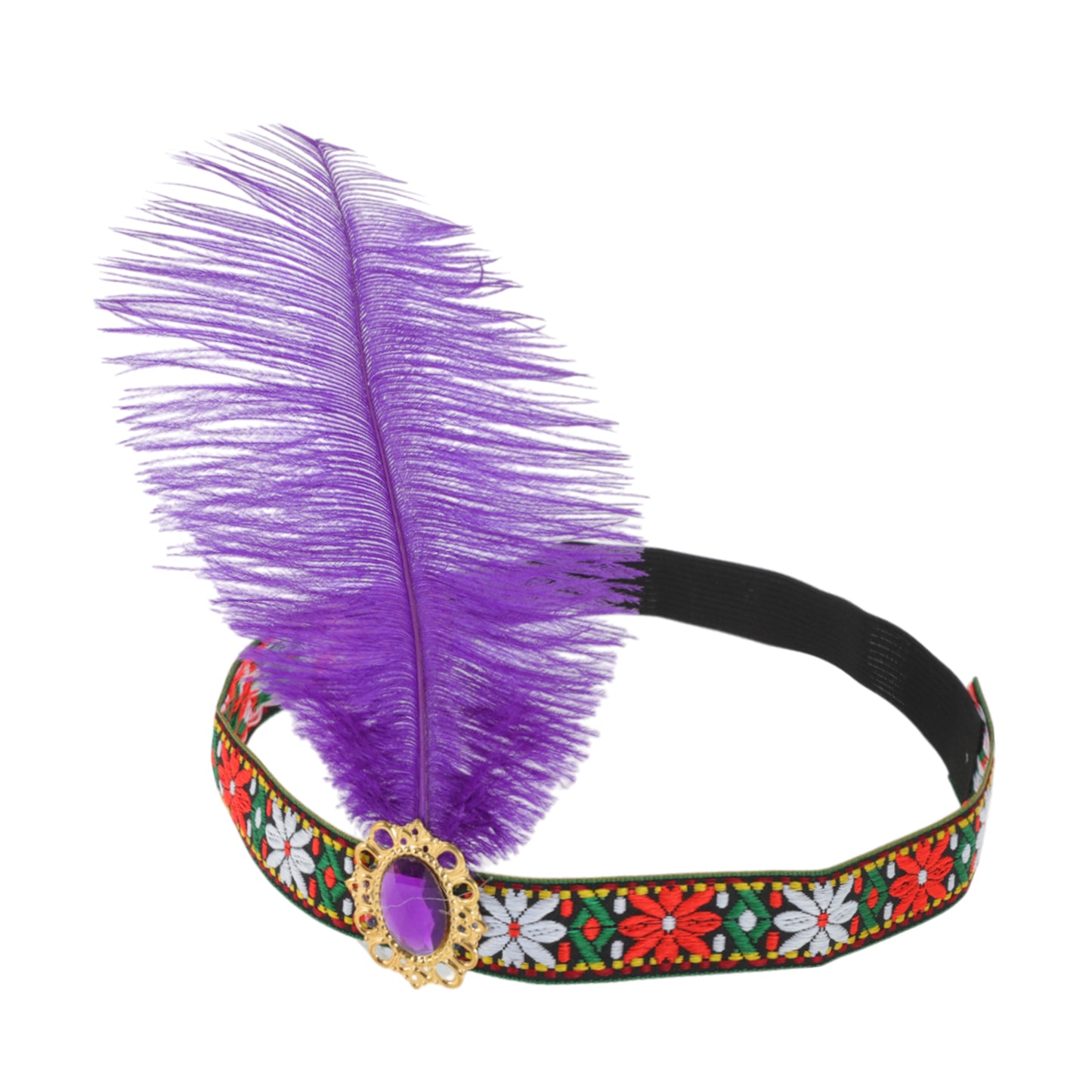 Tribal Style Feather Headband for Women Dark Purple 1 Pc