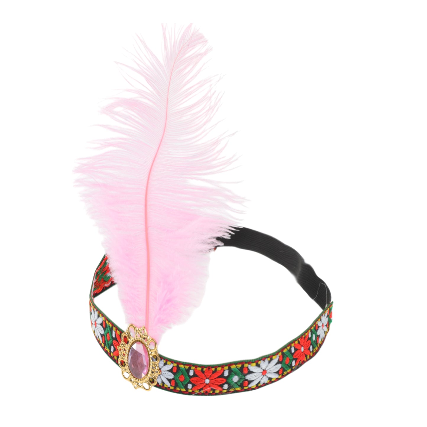 Tribal Style Feather Headband for Women Pink 1 Pc