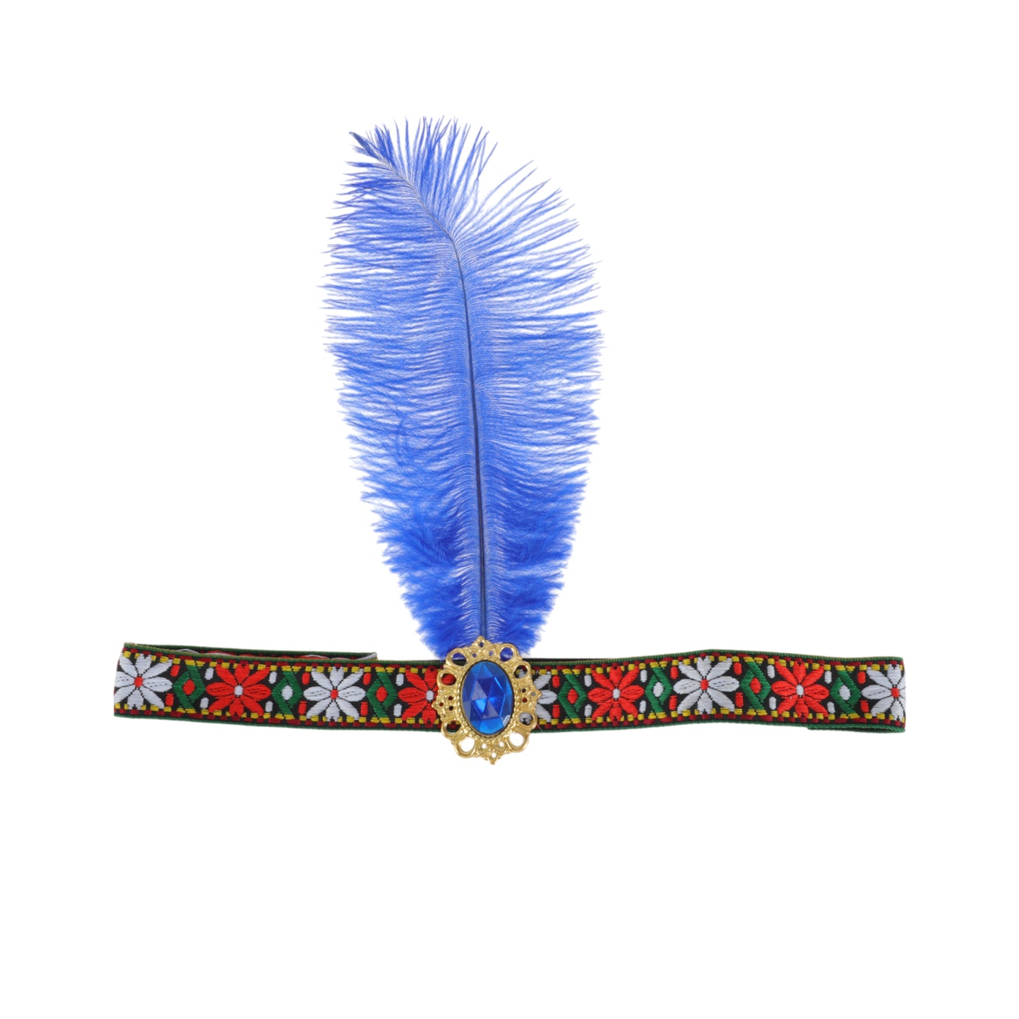 Tribal Style Feather Headband for Women Blue 1 Pc