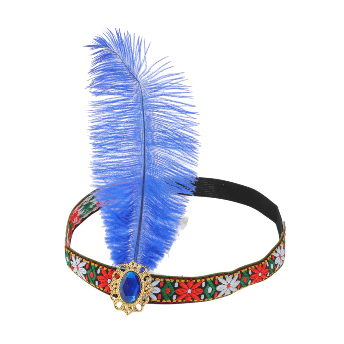 Tribal Style Feather Headband for Women Blue 1 Pc