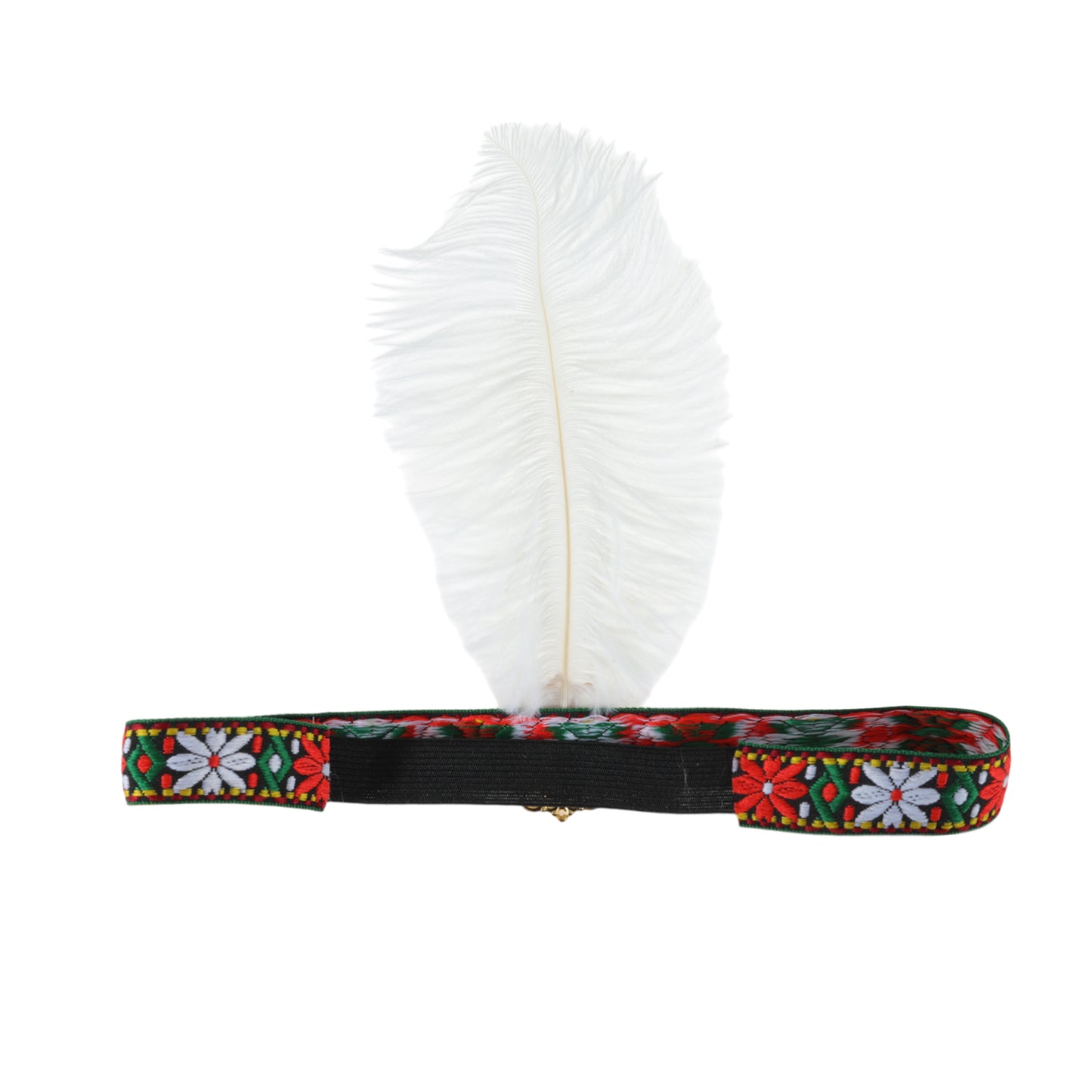Tribal Style Feather Headband for Women White 1 Pc