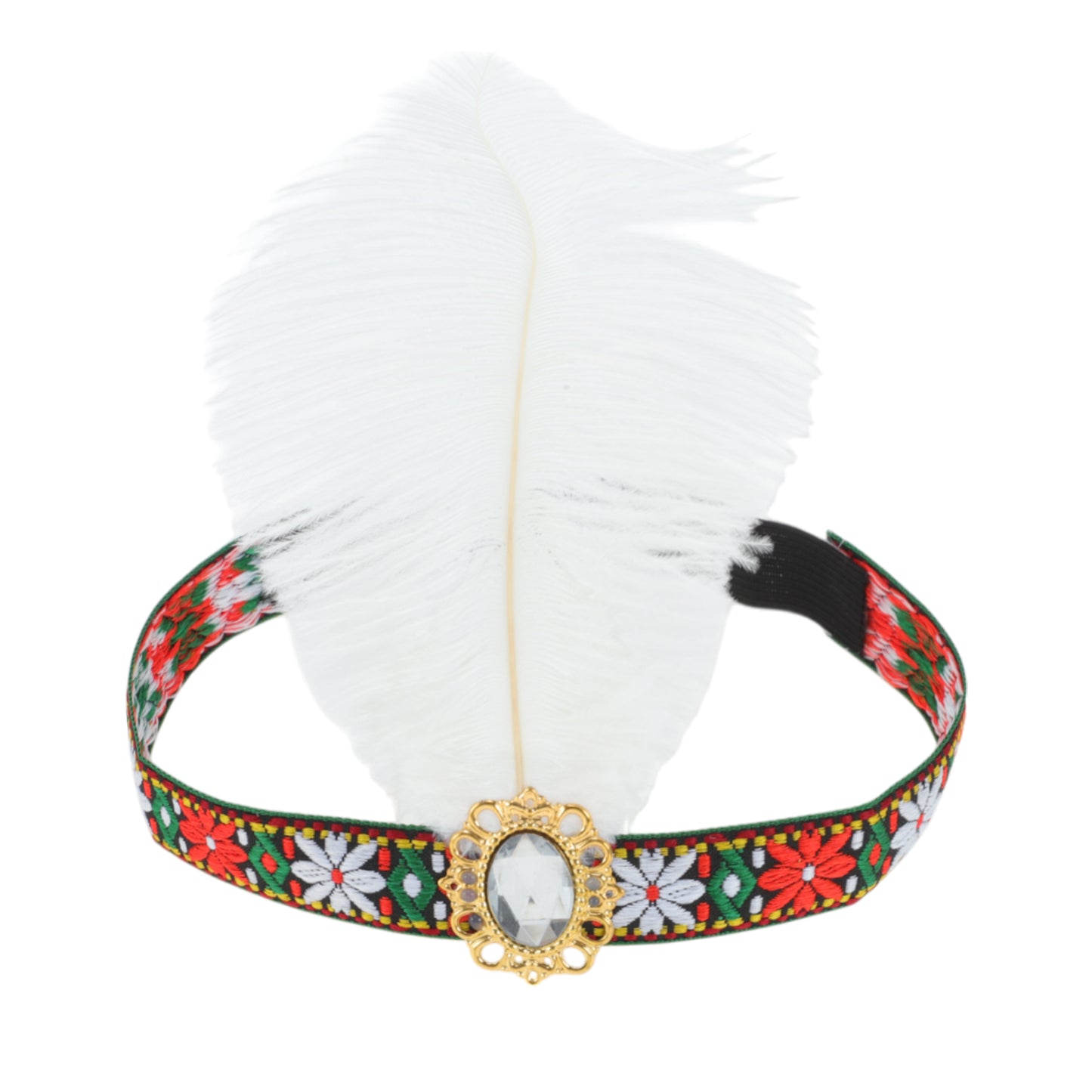 Tribal Style Feather Headband for Women White 1 Pc