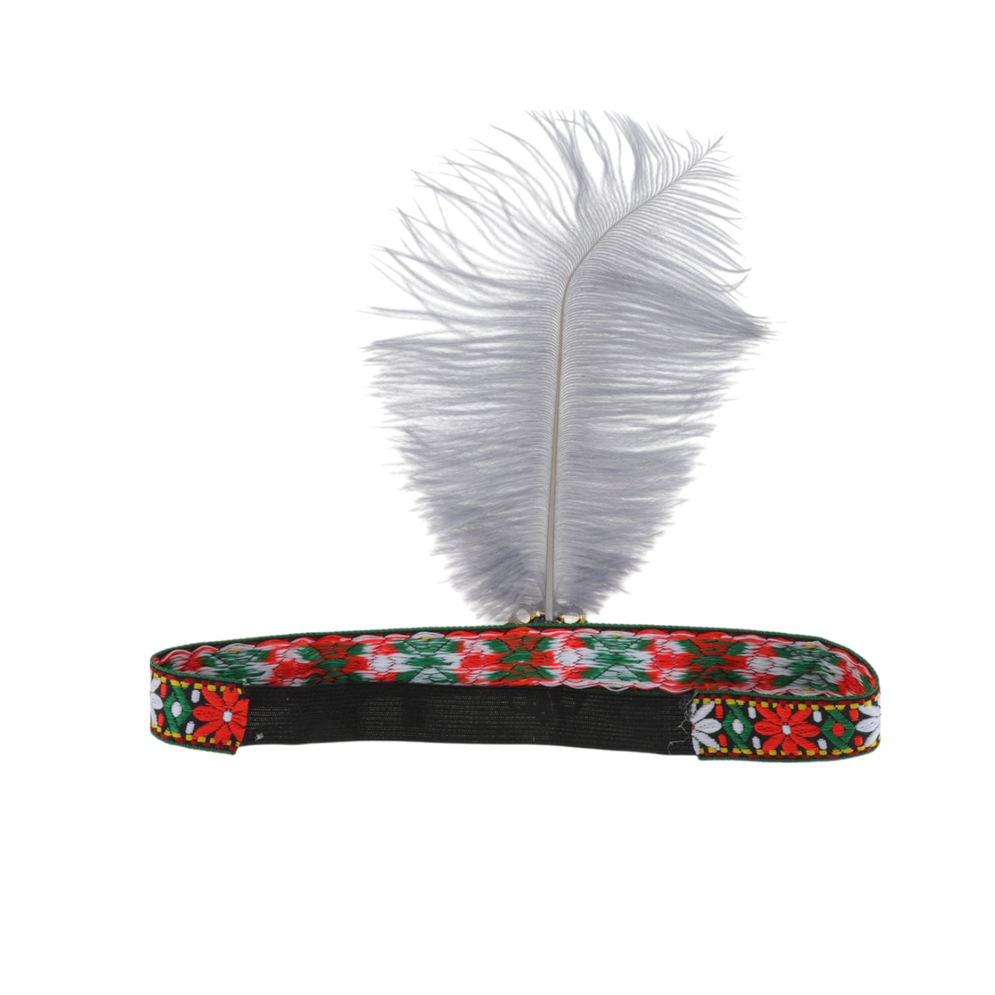 Diadema de plumas estilo tribal para mujer, color gris, 1 unidad