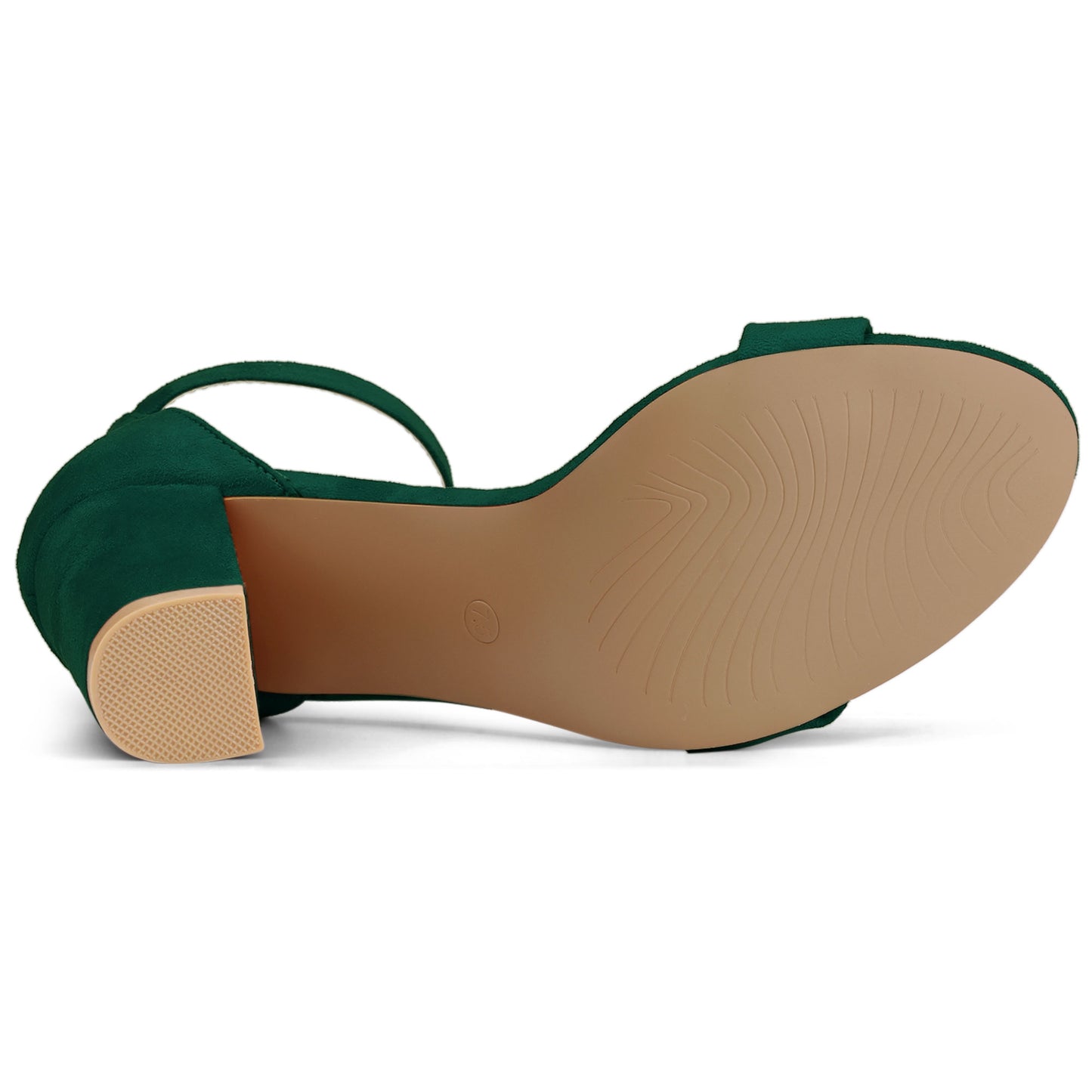 Allegra K Ankle Strap Chunky Block Heel Sandals Green