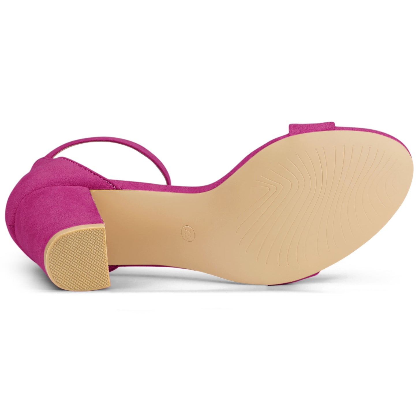 Allegra K Ankle Strap Chunky Block Heel Sandals Hot Pink