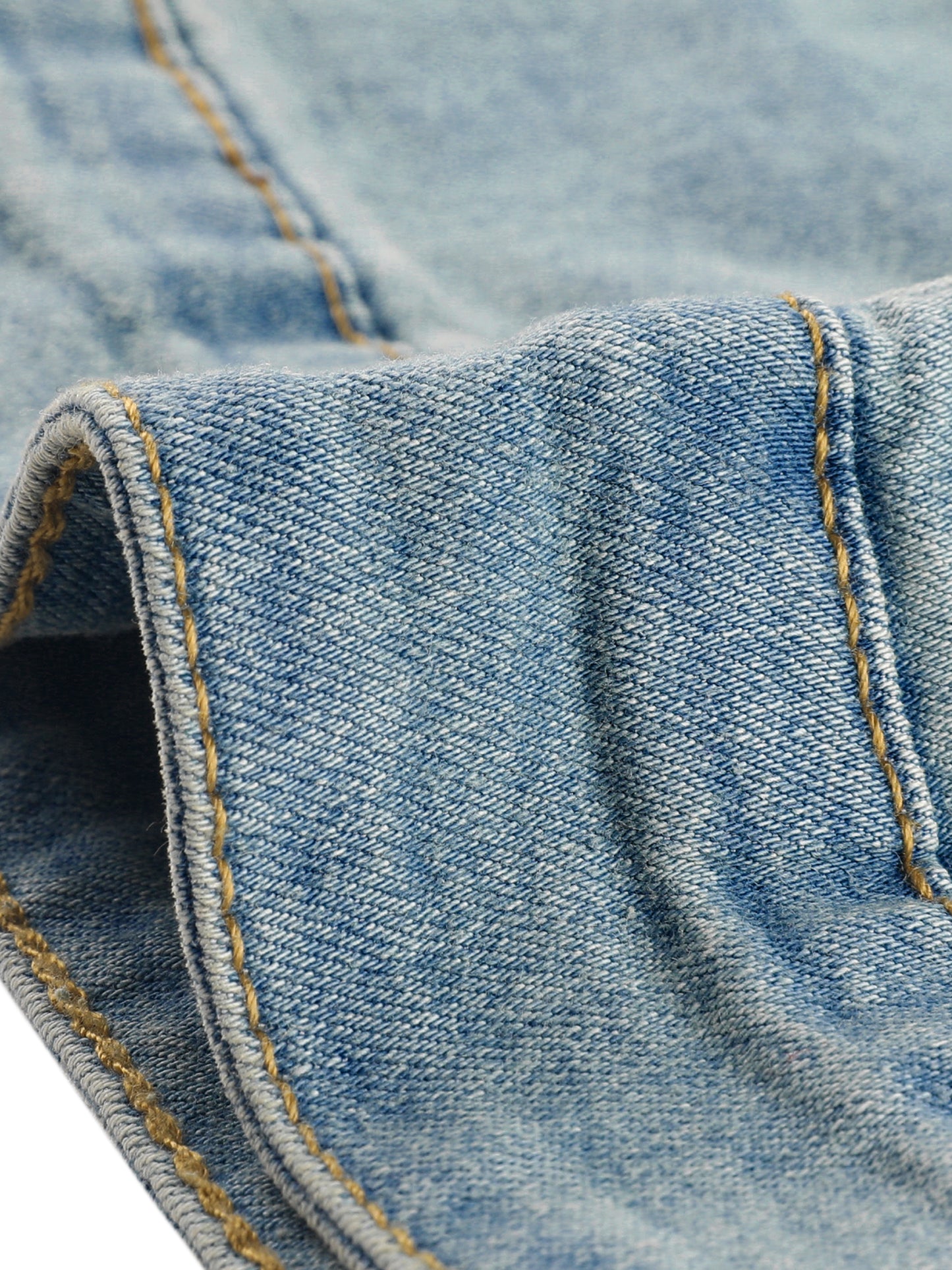 Agnes Orinda Plus Size Stitching Button Front Washed Denim Jacket Light Blue