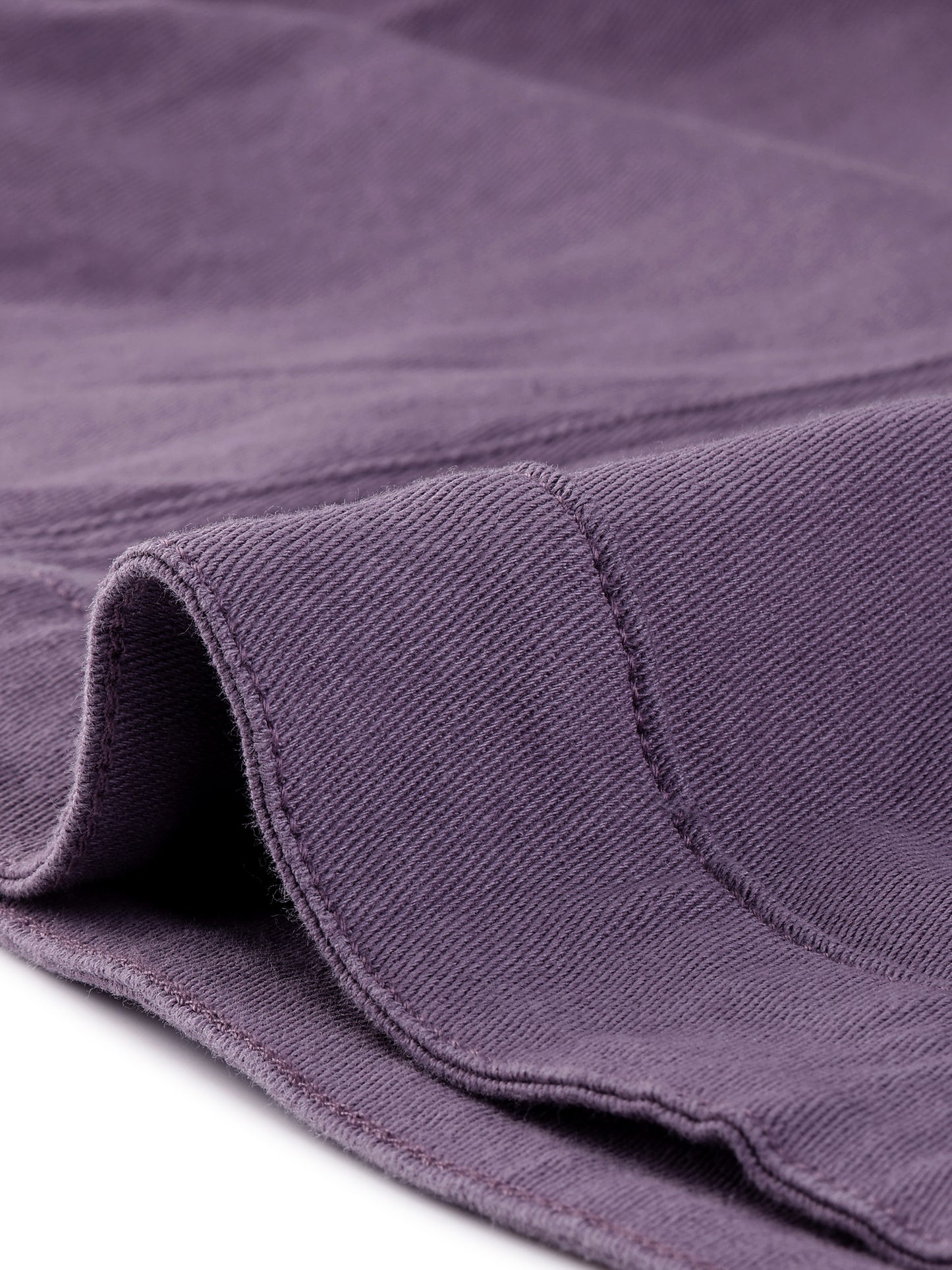 Agnes Orinda Plus Size Stitching Button Front Washed Denim Purple