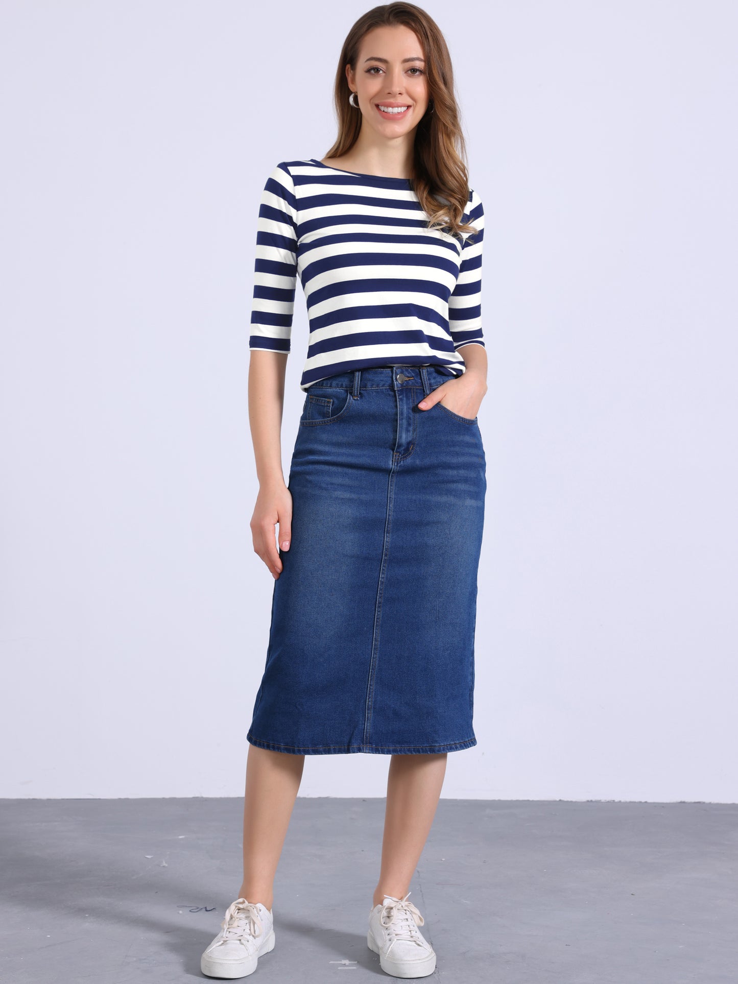 [PACK SALES] Women's 2 Pieces Round Neck Elbow Sleeves Casual T-Shirt