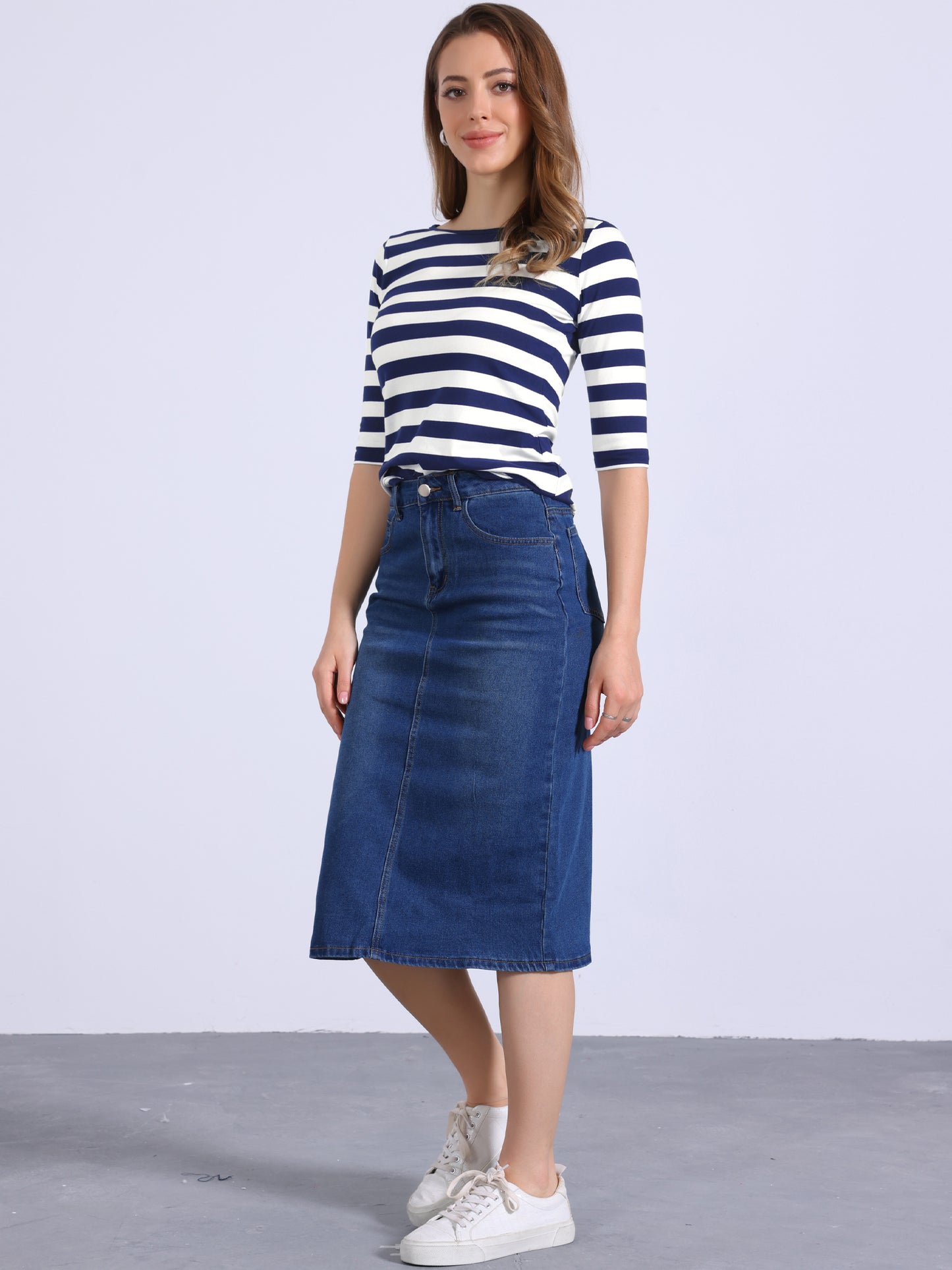 [PACK SALES] Women's 2 Pieces Round Neck Elbow Sleeves Casual T-Shirt