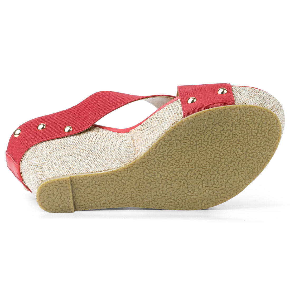 Women Open Toe Linen Platform Slide Wedge Sandals