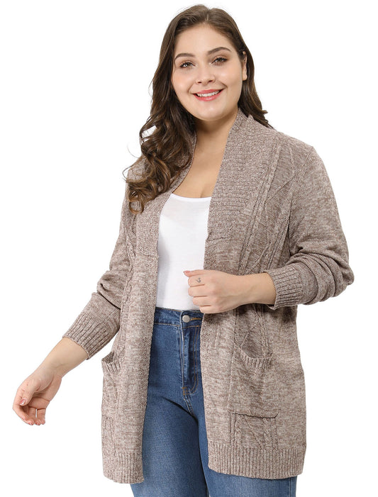 Women's Plus Size Classic Cardigan Sweaters Long Sleeve with Pockets Lightweight Cardigans