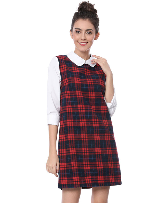 Women's Peter Pan Long Sleeve Mini Dress