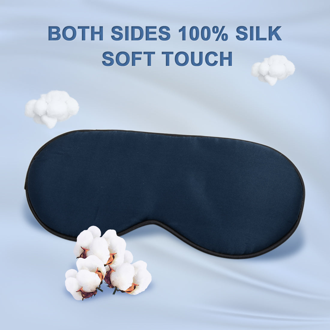 Soft Silk Travel Relax Eyes Pad Sleep Eye Mask Blindfold Dark Blue