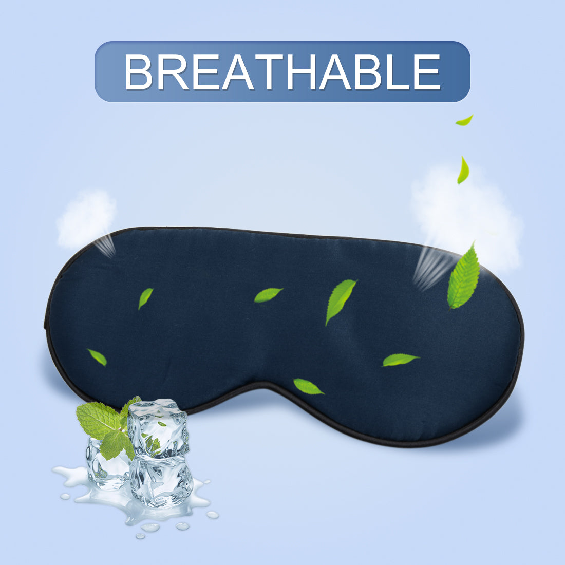 Soft Silk Travel Relax Eyes Pad Sleep Eye Mask Blindfold Dark Blue