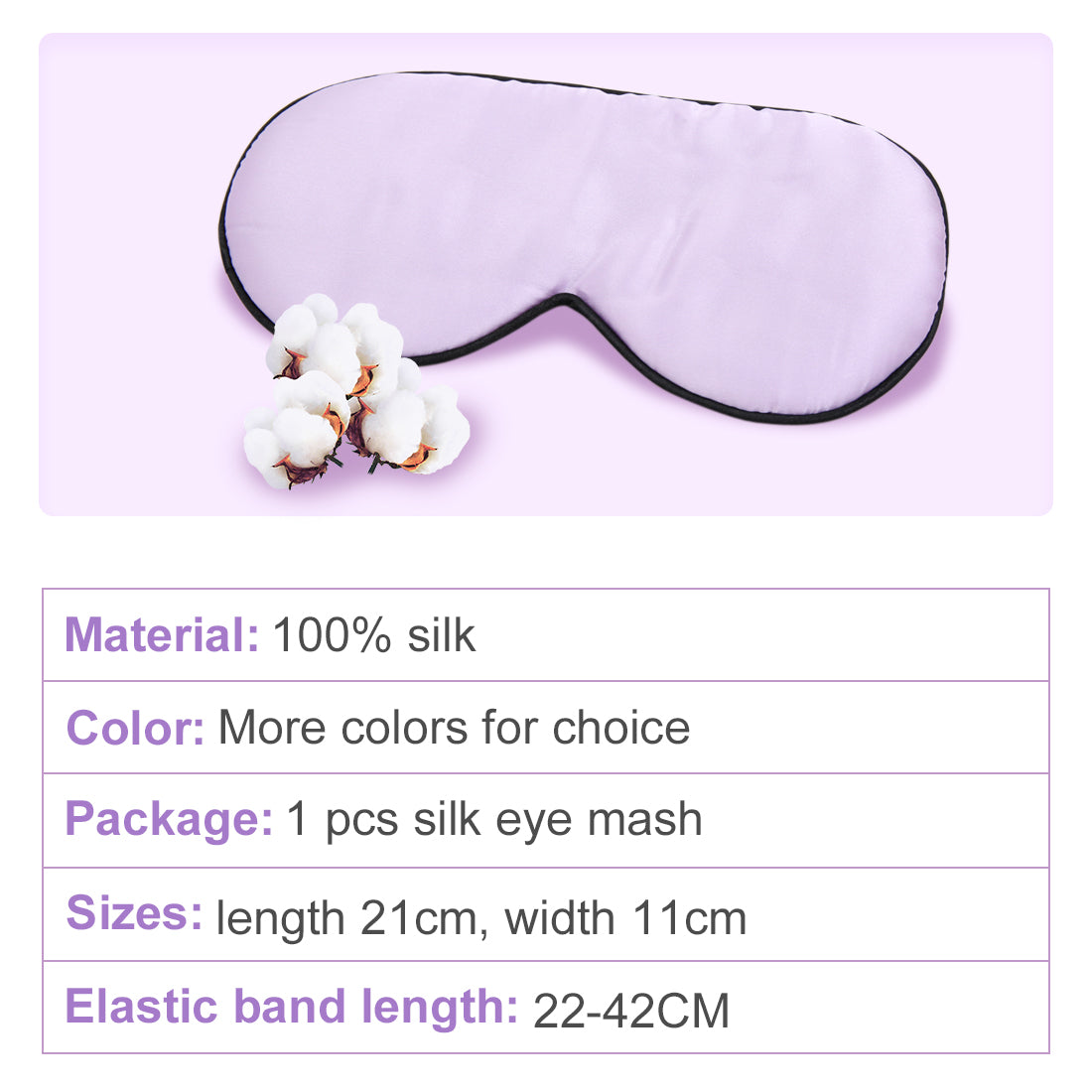 Soft Silk Travel Relax Eyes Pad Sleep Eye Mask Blindfold Purple