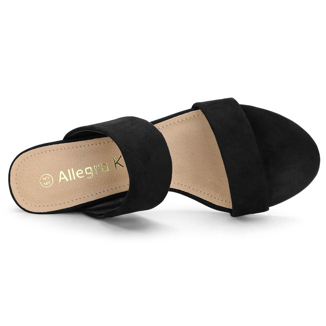 Women's Block Heel Dual Straps Slides Sandals