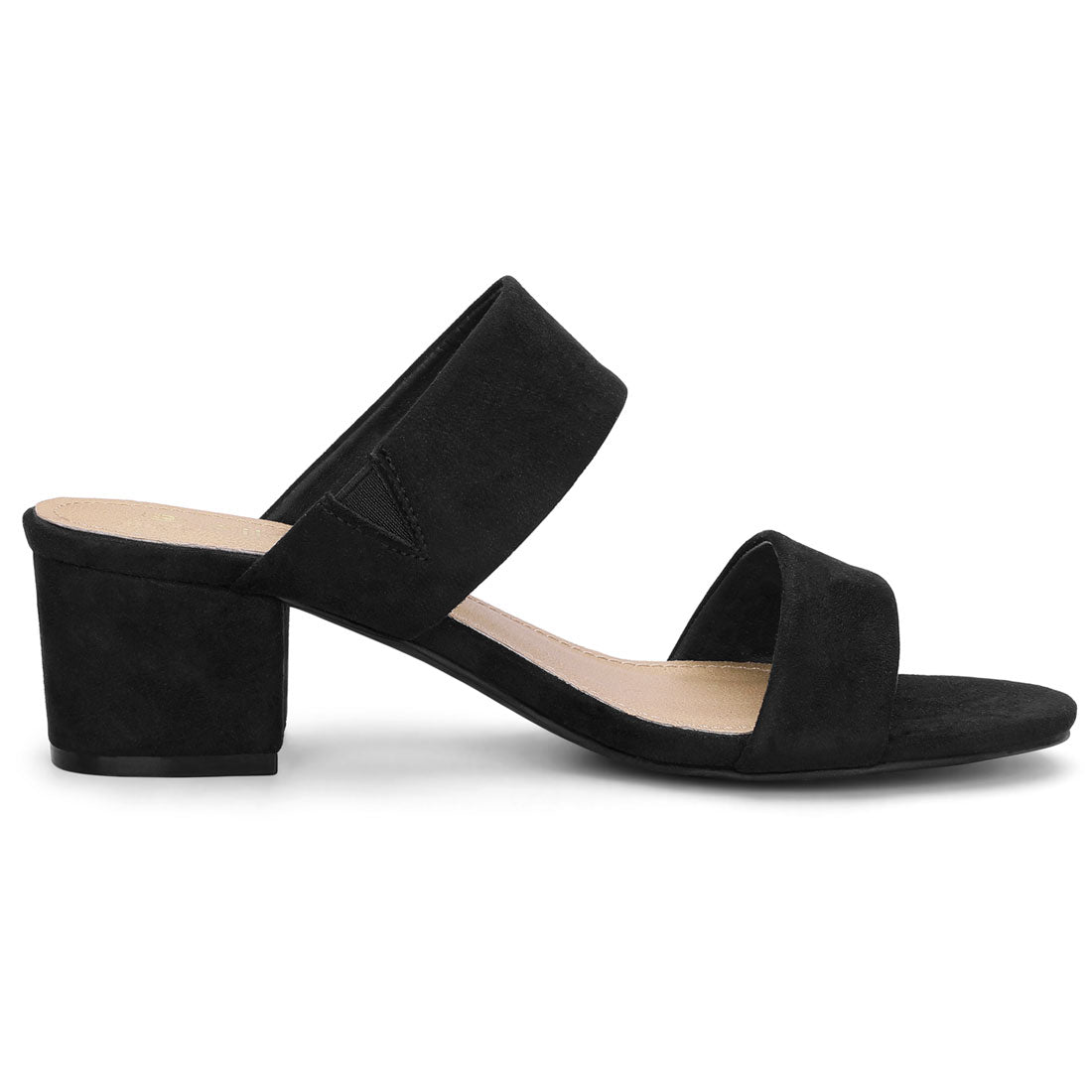 Women's Block Heel Dual Straps Slides Sandals