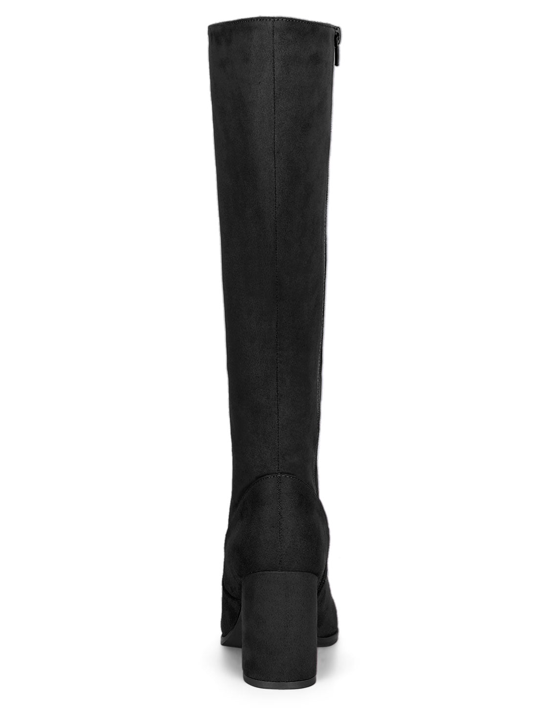 Women's Side Zipper Knee High Boots Chunky Heel Knee Boots, Deep Colors