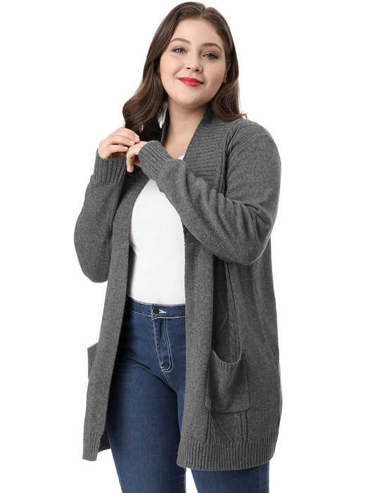 Women's Plus Size Classic Cardigan Sweaters Long Sleeve with Pockets Lightweight Cardigans