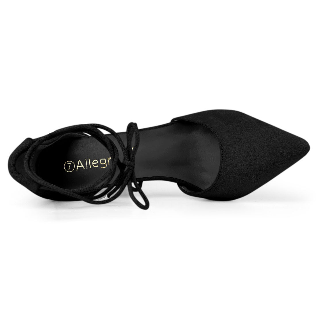 Zapatos de tacón grueso con cordones y punta puntiaguda para mujer