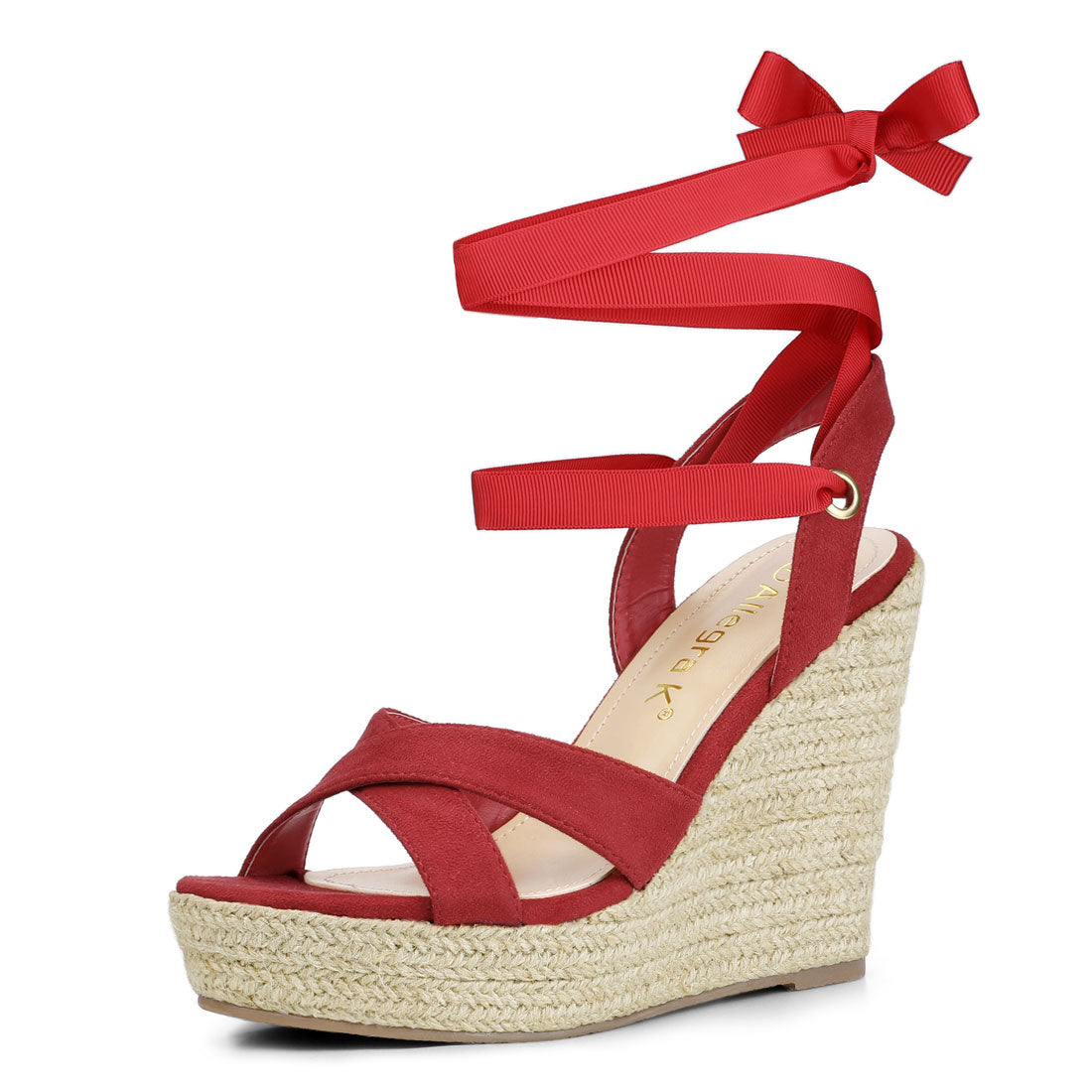 Women's Espadrille Platform Lace Up Wedges Sandals