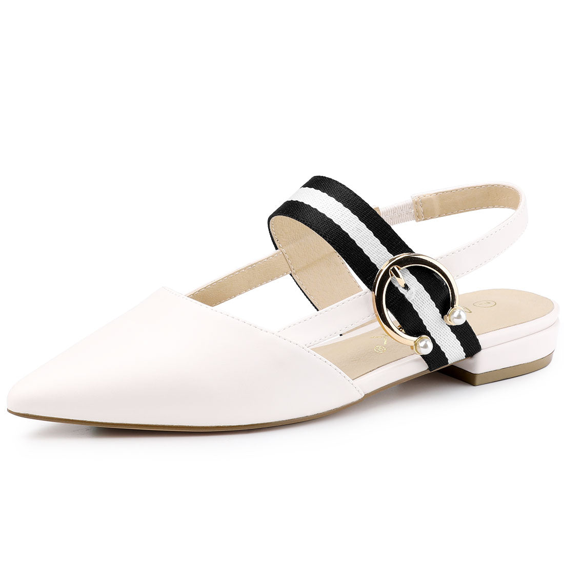 Women's Pointed Toe Slingback Flat Mules