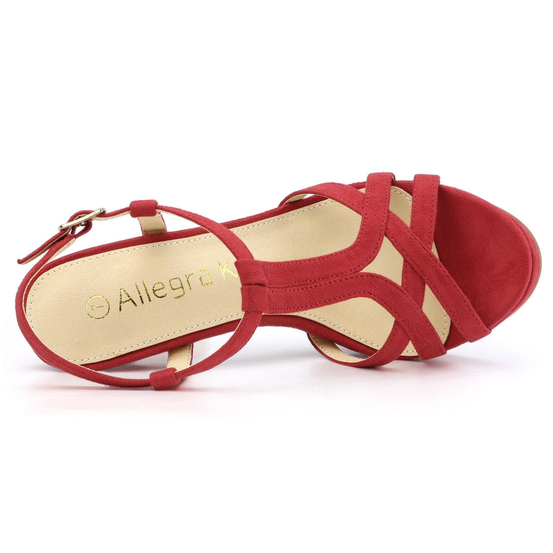 Sandalias de tacón de aguja con plataforma y tira en T para mujer