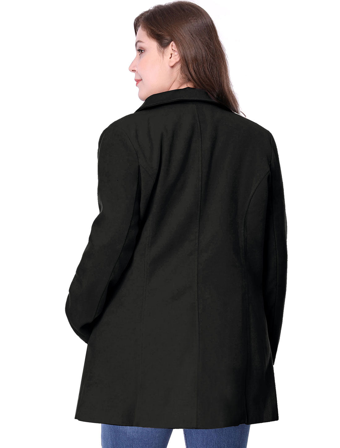 Women's Plus Size Notched Lapel Double Breasted Coat