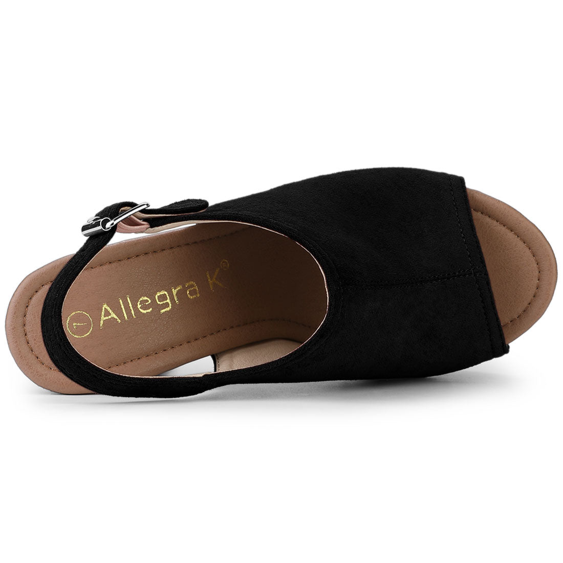 Sandalias de tacón grueso con plataforma y tira trasera para mujer