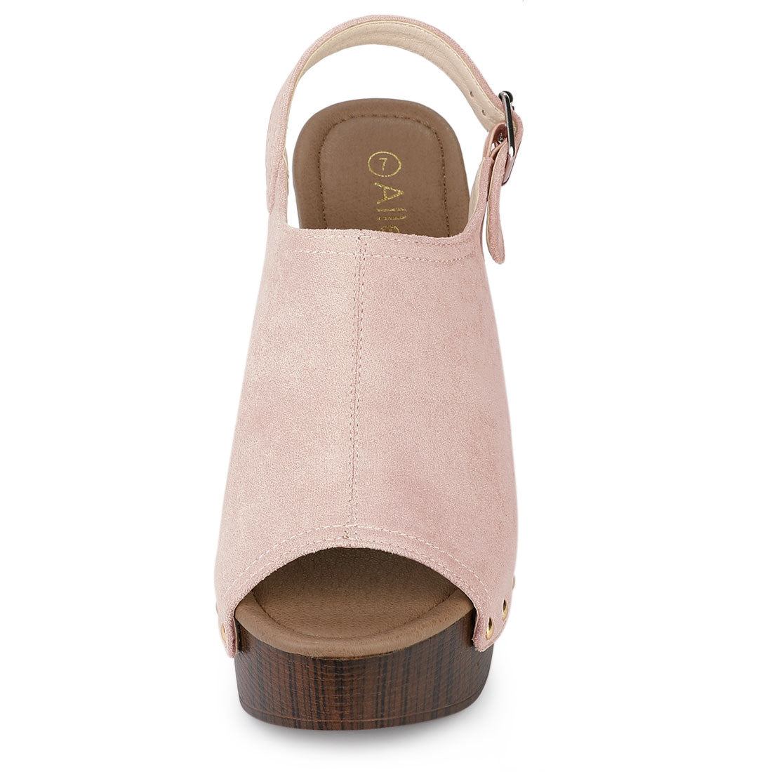 Sandalias de tacón grueso con plataforma y tira trasera para mujer