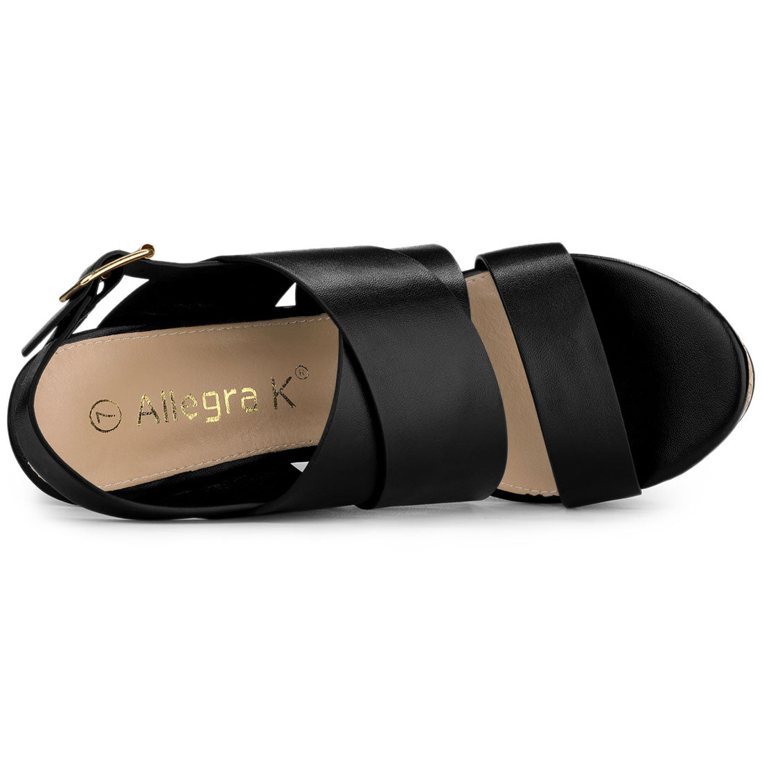 Women's Wood Decoration Strappy Platform Wedge Sandals