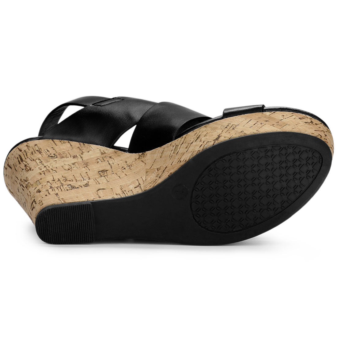 Women's Wood Decoration Strappy Platform Wedge Sandals