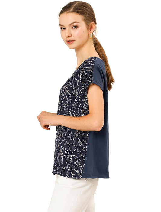 Camiseta informal de verano de manga corta con estampado para mujer