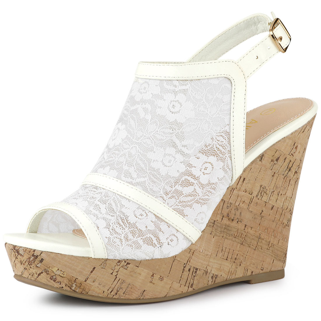Sandalias de cuña con plataforma y punta abierta para mujer