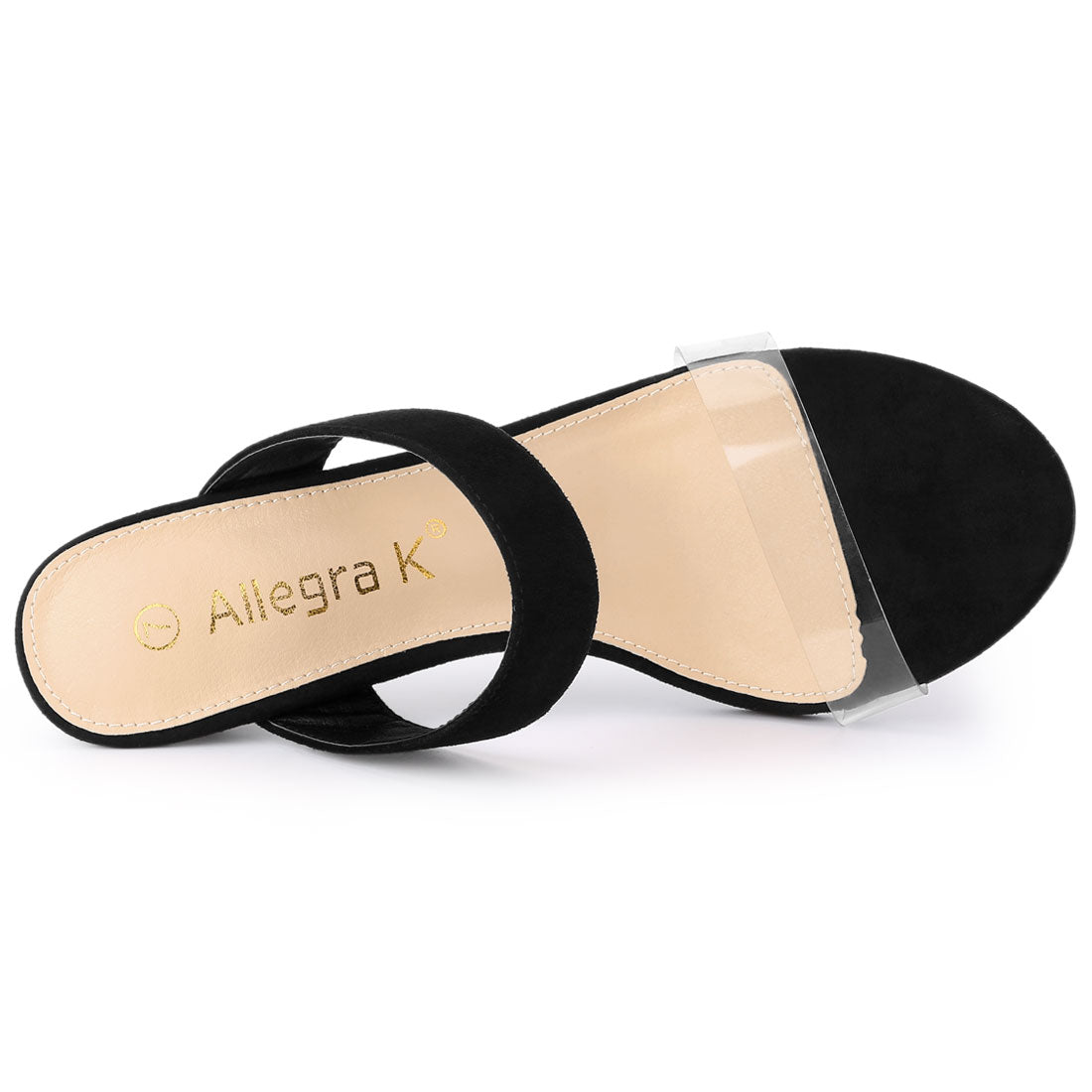 Sandalias de tacón de aguja con tiras transparentes para mujer