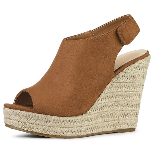 Sandalias de cuña con plataforma y tacón de alpargatas para mujer