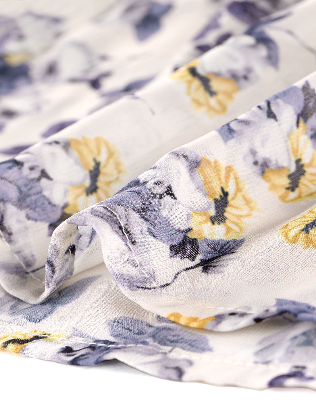Women's Ruffle Sleeveless Chiffon Floral Top