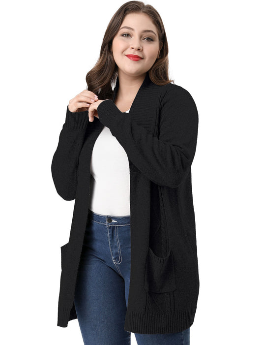 Women's Plus Size Classic Cardigan Sweaters Long Sleeve with Pockets Lightweight Cardigans