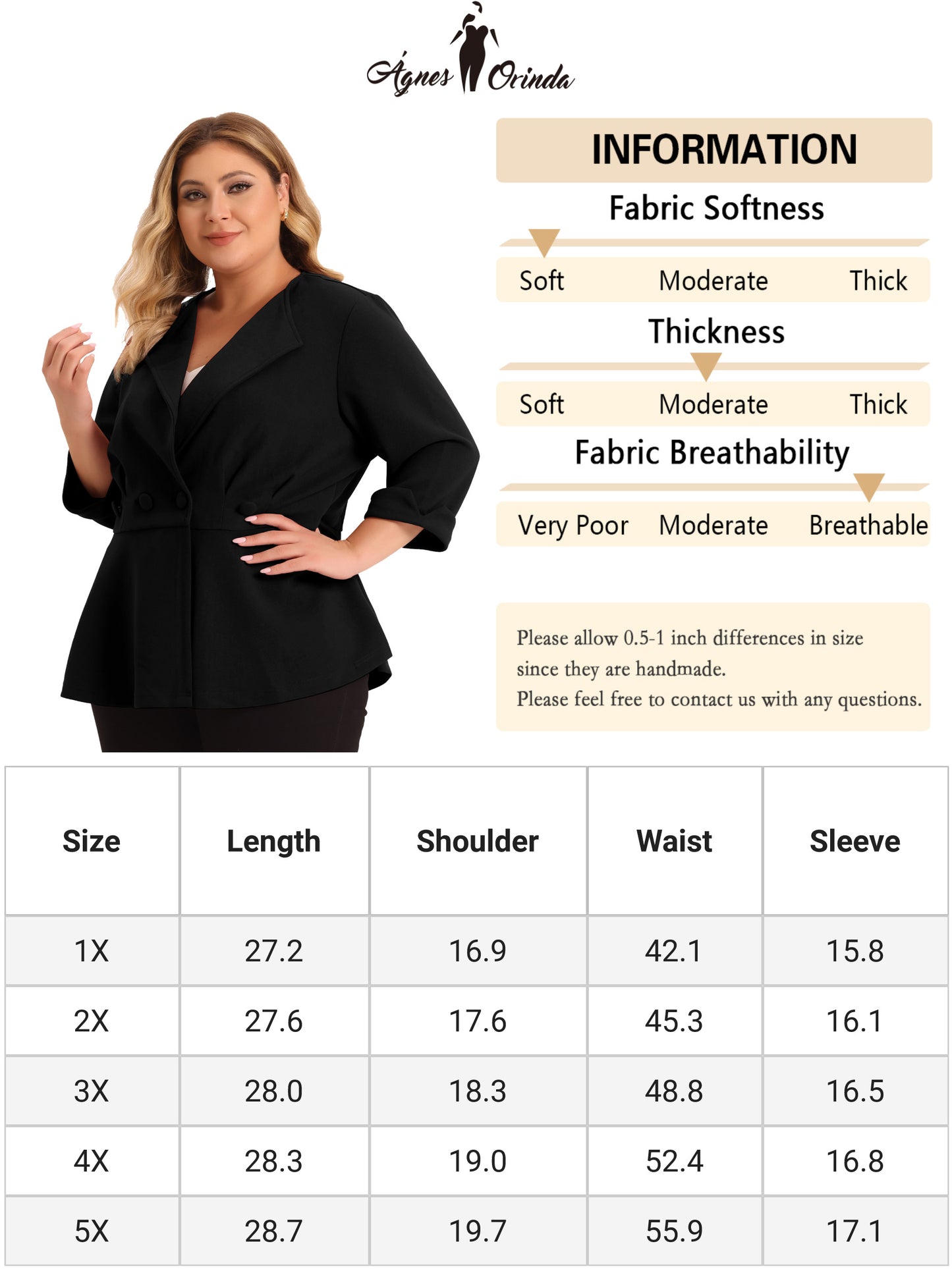 Women's Plus Size Casual Work Office Blazers Notched Lapel Button Peplum Blazer