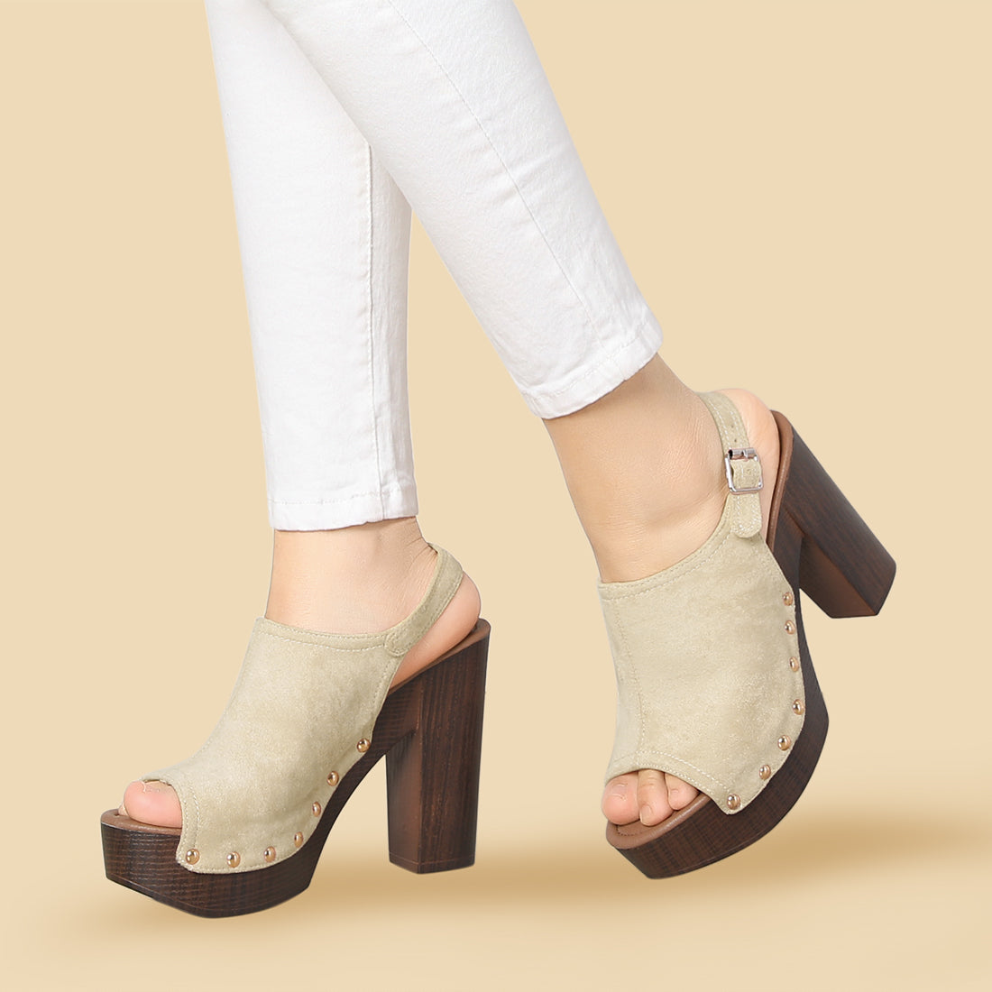 Women's Slingback Platform Chunky Heel Sandals